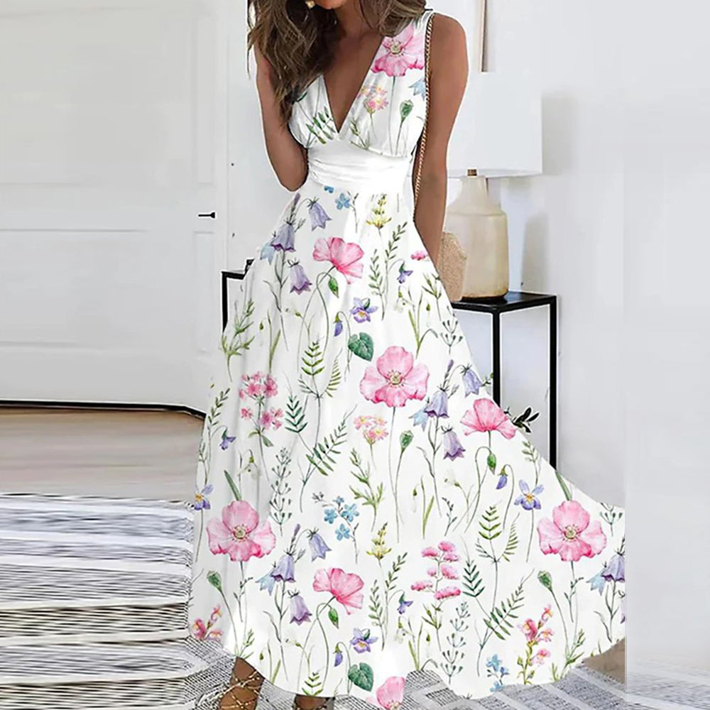 Romy Sleeveless Floral Dress Pink