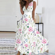 Romy Sleeveless Floral Dress Pink