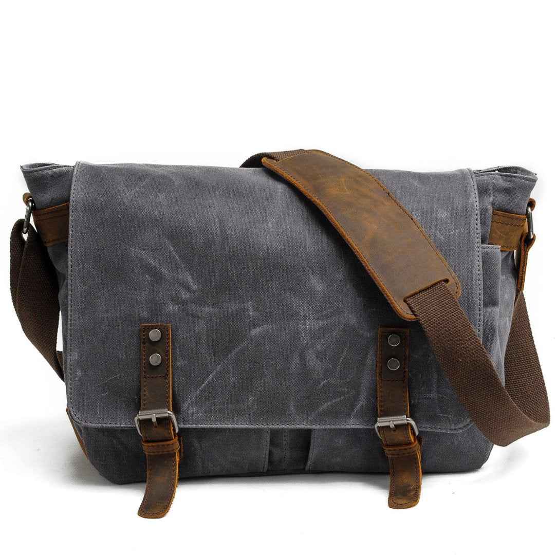 Uriel Vintage Messenger Bag - Classic Buckle Style Grey One Size