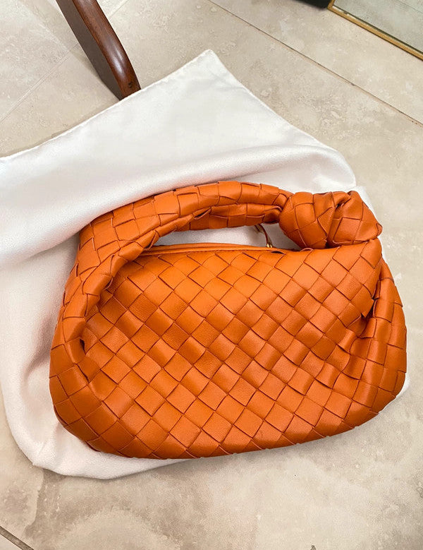 Sonya Elegant Woven Handbag for Stylish Convenience Orange