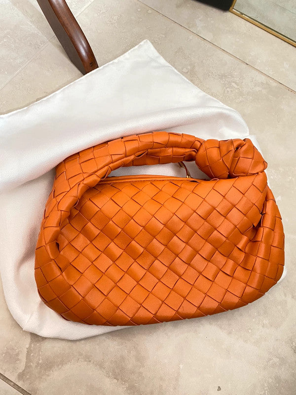 Sonya Elegant Woven Handbag for Stylish Convenience Orange