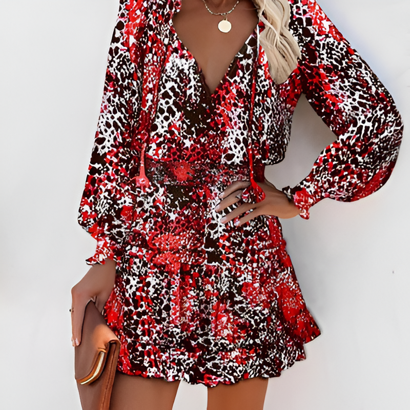 Annabelle Chiffon Short Dress Red