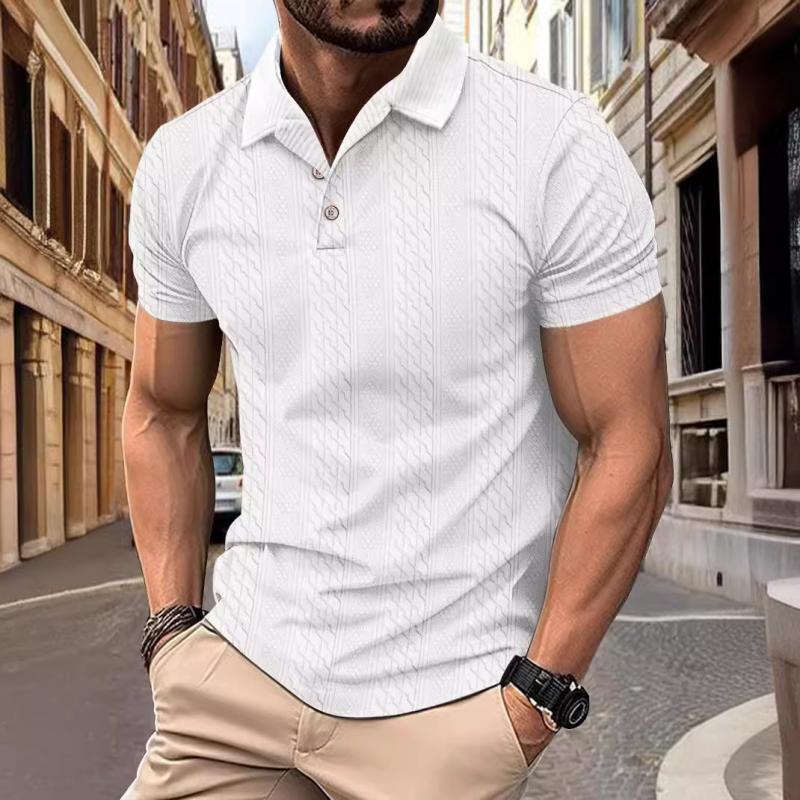 Button Placket Andre Polo Shirt White