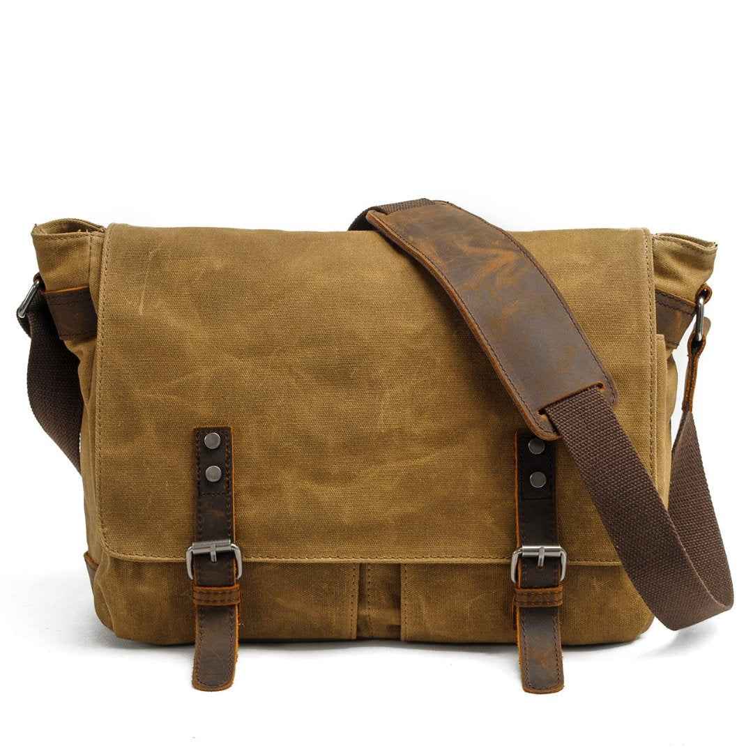 Uriel Vintage Messenger Bag - Classic Buckle Style Khaki One Size