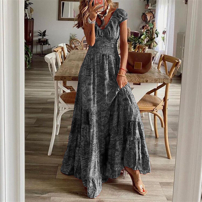 Noa - Short Sleeve Boho Dress