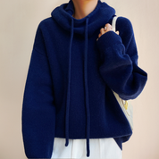 Ylliana Cozy Turtleneck Hoodie for Ultimate Comfort and Style Dark Blue