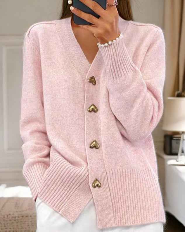 Heart Button Cardigan for All Day Comfort and Style