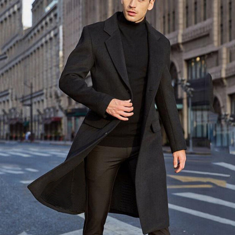 Jannik - Men's Wool Winter Overcoat Black