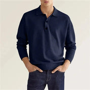 Elias Long Sleeve Polo Tee Blue