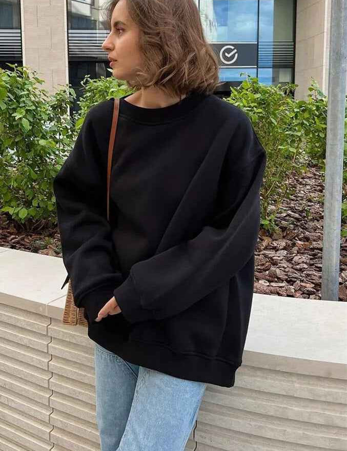Vanna Oversized Basic Jumper for Ultimate Comfort and Style Black