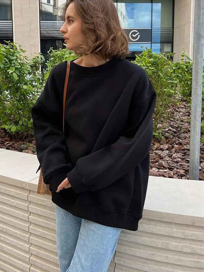 Vanna Oversized Basic Jumper for Ultimate Comfort and Style Black
