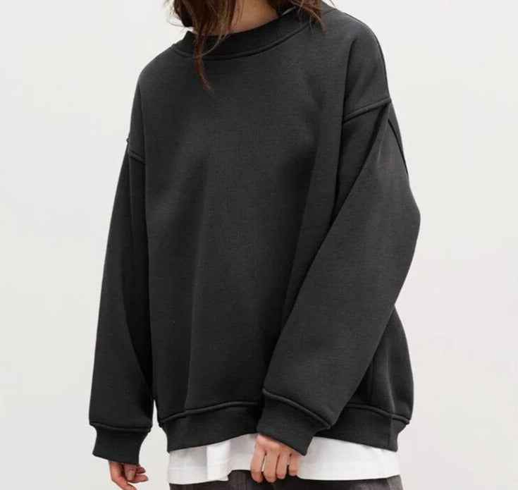 Vanna Oversized Basic Jumper for Ultimate Comfort and Style Dark Grey