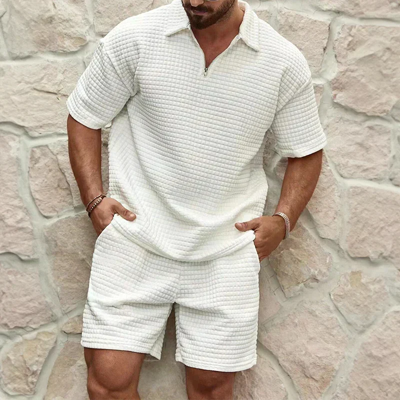 Leopold Short-Sleeve Polo and Shorts Combo White