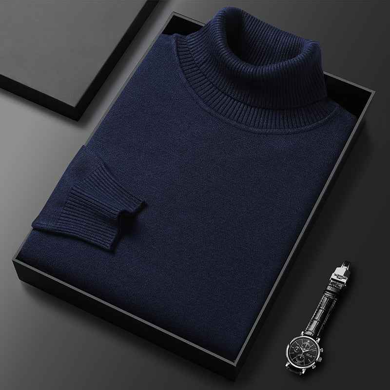 Teodor Warm Turtleneck Jumper Dark Blue